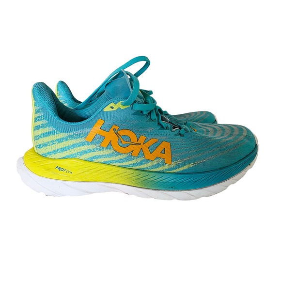 Hoka Mach 5 Women's Running Shoes Athletic Sneakers Blue Yellow Size 9B - Picture 2 of 14